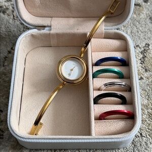 Gucci 11/12.2 Gold Watch with Colorful Bands